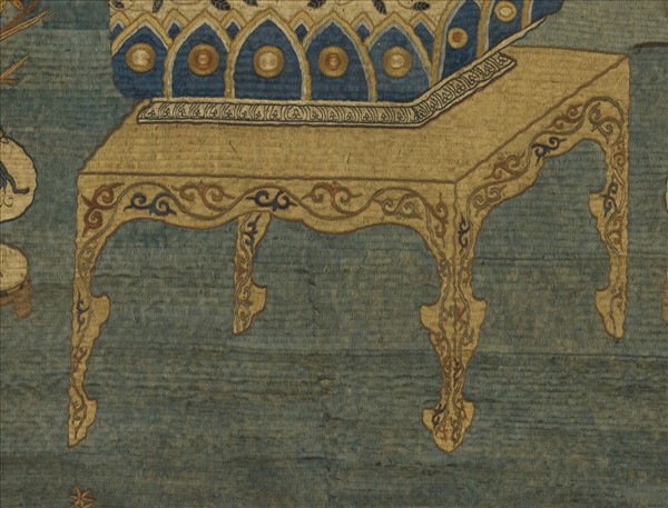 宋繡盆菊詩意簾　軸