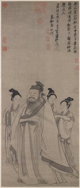 明郭詡東山攜妓圖　軸