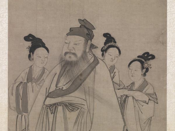 明郭詡東山攜妓圖　軸