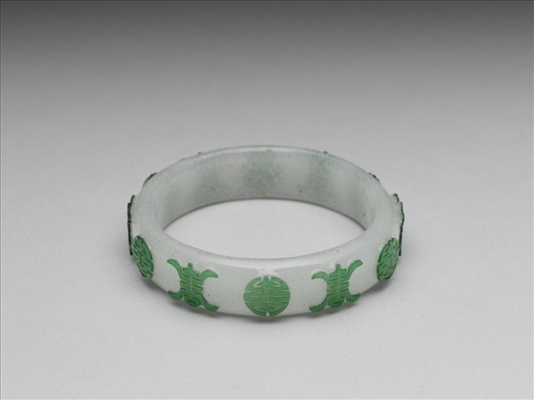套綠壽字玻璃鐲