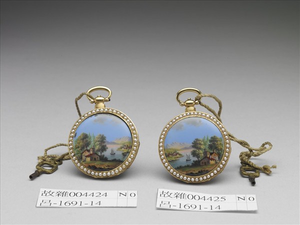 畫琺瑯鑲珠懷錶