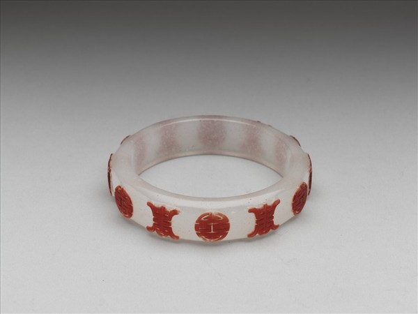 套紅壽字玻璃鐲