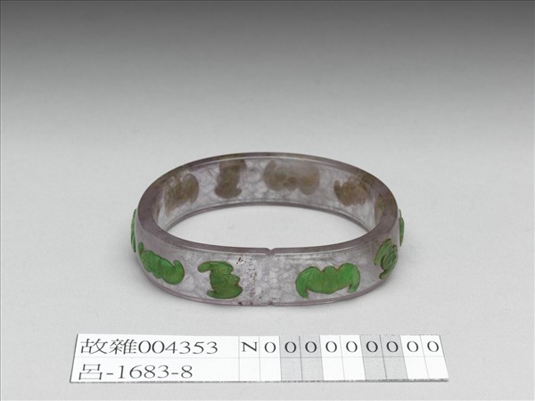 紫瑛鑲綠玉鐲
