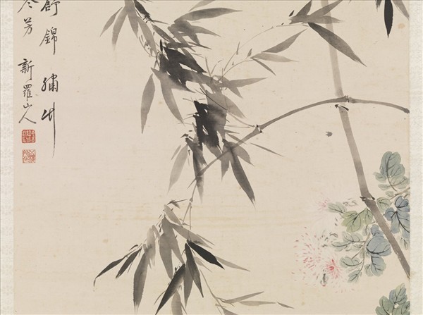 民國金城臨華喦錦雞　軸