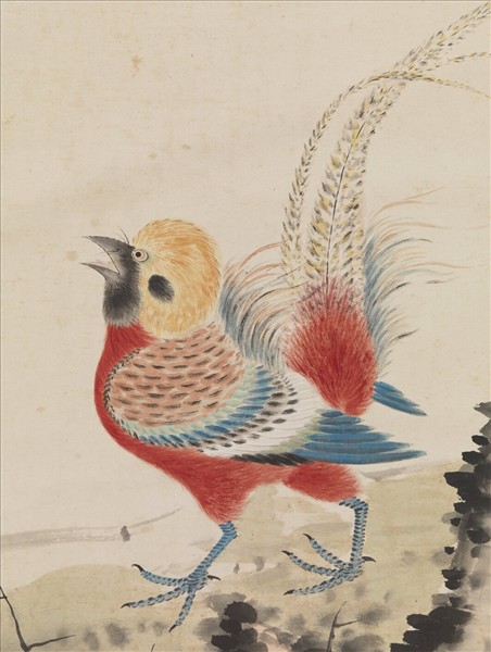 民國金城臨華喦錦雞　軸