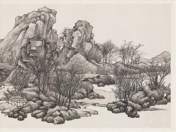 民國金城山水橫幅　單片