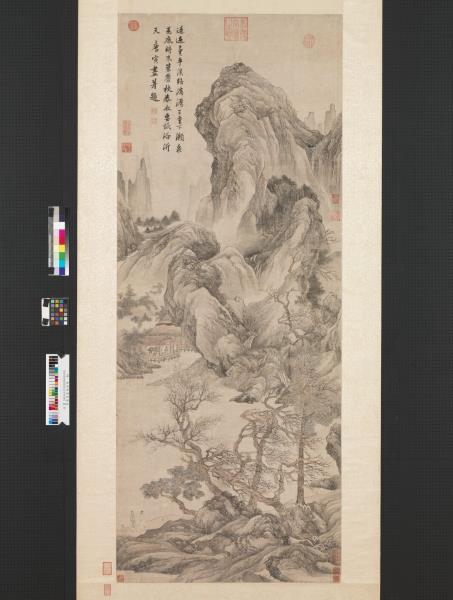 明唐寅暮春林壑　軸