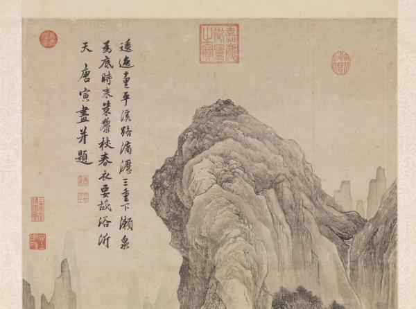 明唐寅暮春林壑　軸