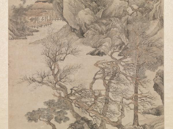 明唐寅暮春林壑　軸