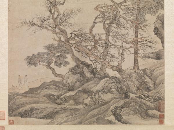 明唐寅暮春林壑　軸