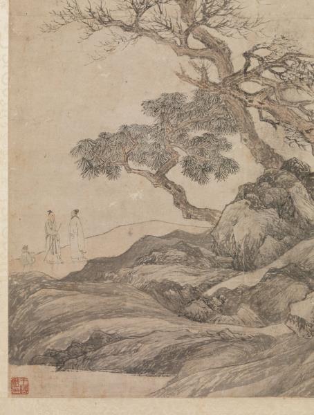 明唐寅暮春林壑　軸