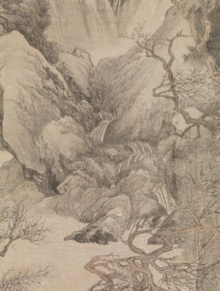 明唐寅暮春林壑　軸