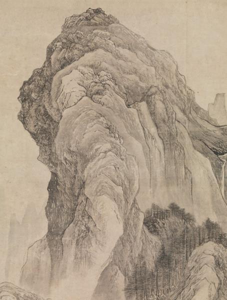 明唐寅暮春林壑　軸