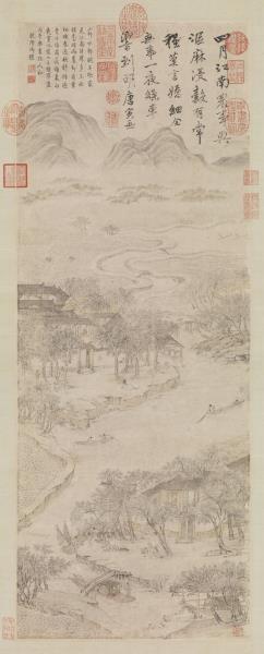 明唐寅江南農事圖　軸