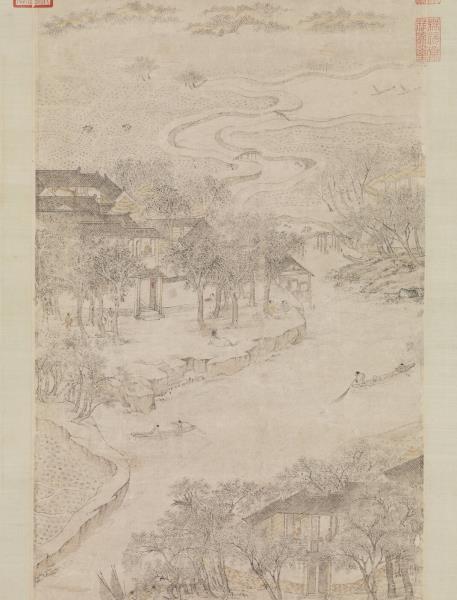 明唐寅江南農事圖　軸