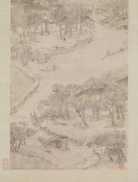 明唐寅江南農事圖　軸