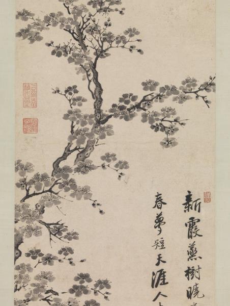 明唐寅杏花　軸