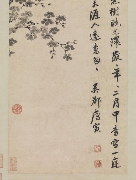 明唐寅杏花　軸