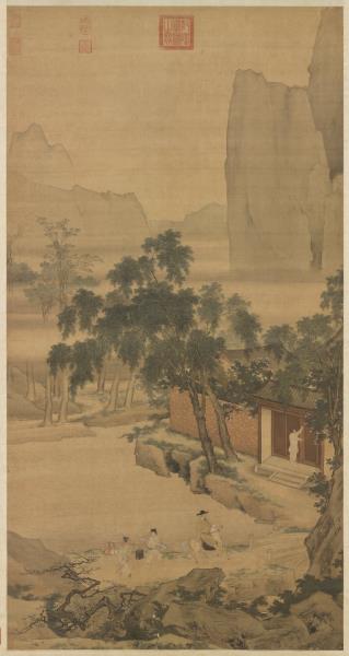 明仇英春遊晚歸圖　軸