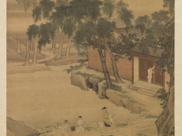 明仇英春遊晚歸圖　軸