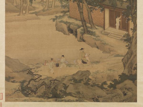 明仇英春遊晚歸圖　軸