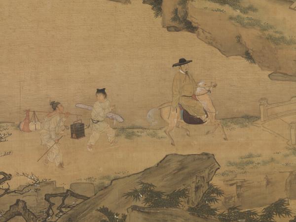 明仇英春遊晚歸圖　軸