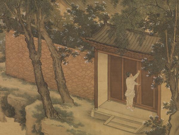 明仇英春遊晚歸圖　軸