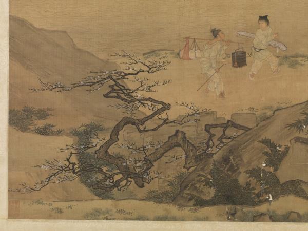 明仇英春遊晚歸圖　軸