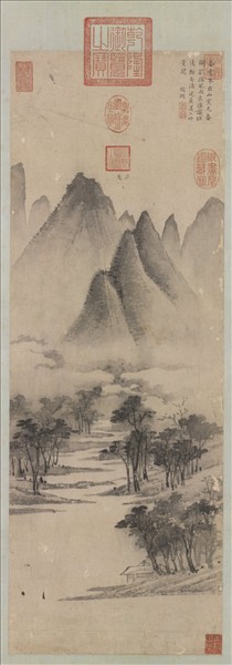 明文徵明春雲出山圖　軸