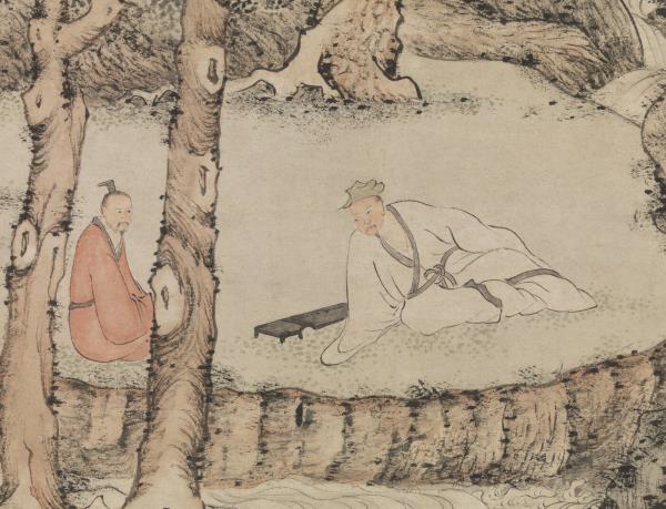 明文徵明茂松清泉　軸