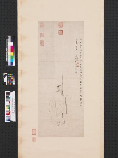 明陳洪綬倚杖閒吟圖　軸