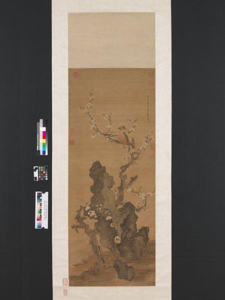 明陳洪綬畫梅花山鳥　軸