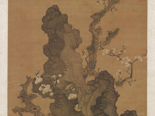 明陳洪綬畫梅花山鳥　軸