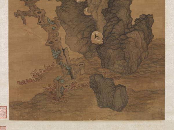 明陳洪綬畫梅花山鳥　軸