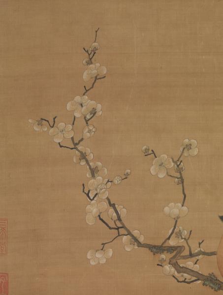 明陳洪綬畫梅花山鳥　軸