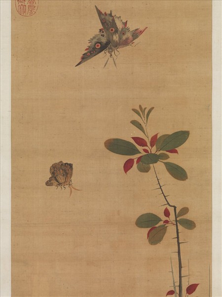 明陳洪綬花蝶寫生　軸