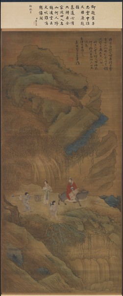 明崔子忠雲中雞犬　軸