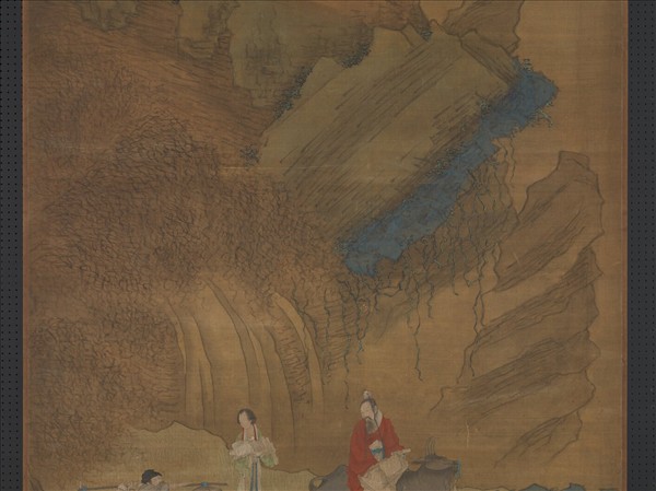 明崔子忠雲中雞犬　軸