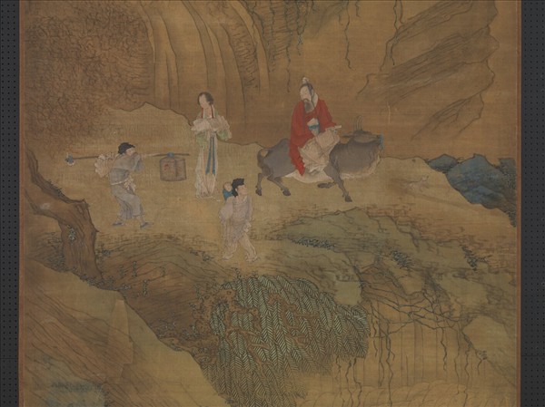 明崔子忠雲中雞犬　軸