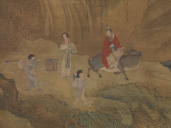 明崔子忠雲中雞犬　軸