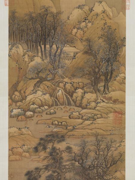 明藍瑛溪山雪霽　軸