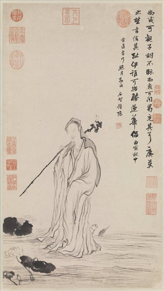 明邵彌畫蓮華大士像　軸