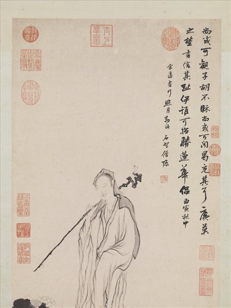 明邵彌畫蓮華大士像　軸