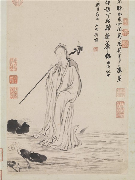 明邵彌畫蓮華大士像　軸