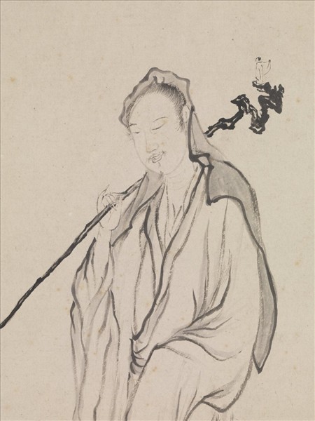 明邵彌畫蓮華大士像　軸