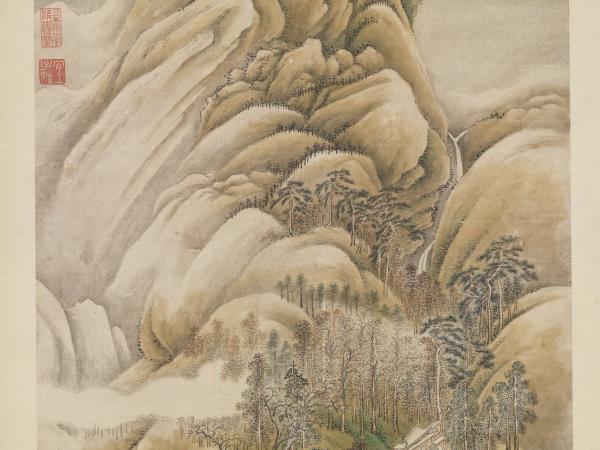 清王時敏倣王維江山雪霽　軸