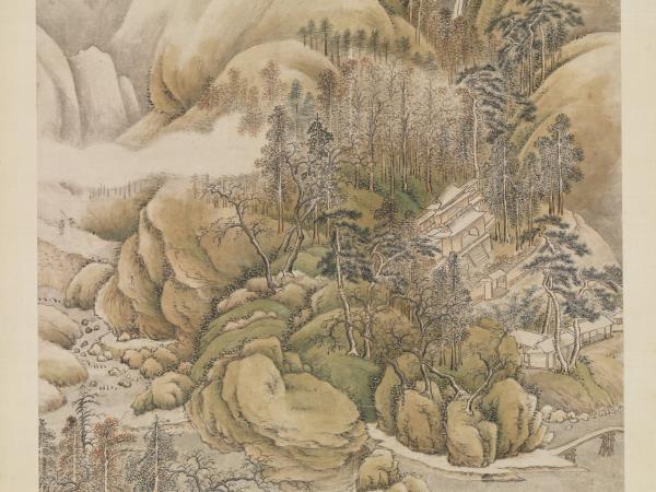 清王時敏倣王維江山雪霽　軸