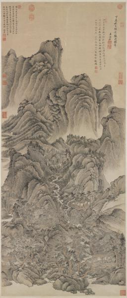 清王時敏倣王蒙山水　軸