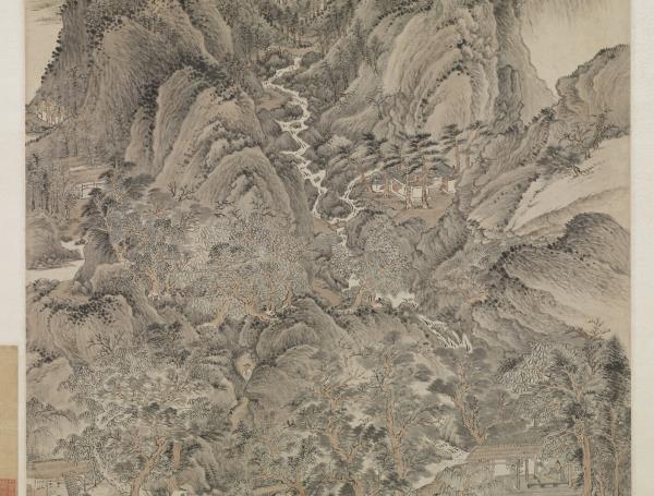 清王時敏倣王蒙山水　軸