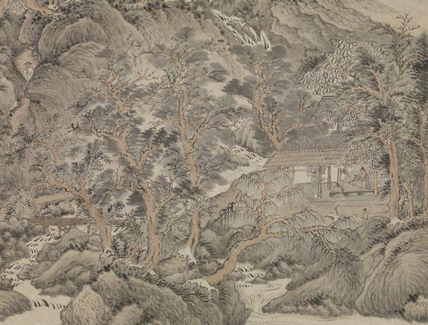 清王時敏倣王蒙山水　軸